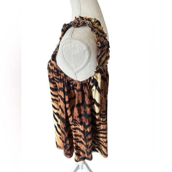 Eb & Ive, NZ designer, linen & rayon flowy top, summer, tiger print, NEW M/L - Picture 5 of 8